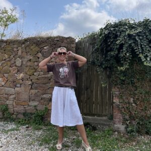 Luftige 100% Leinenhose Damen Culotte Weiß